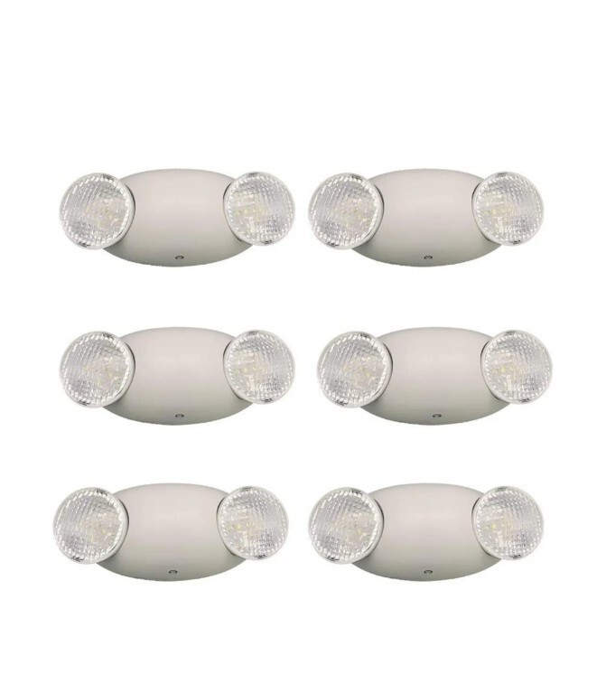 AmazonCommercial LED Emergency Light, UL Certified, 6-Pack, Adjustable Two LE...