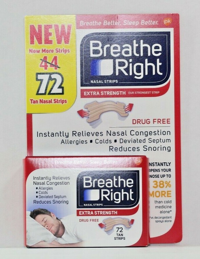 Breathe Right Extra Strength Nasal Strips 72 TAN Strips