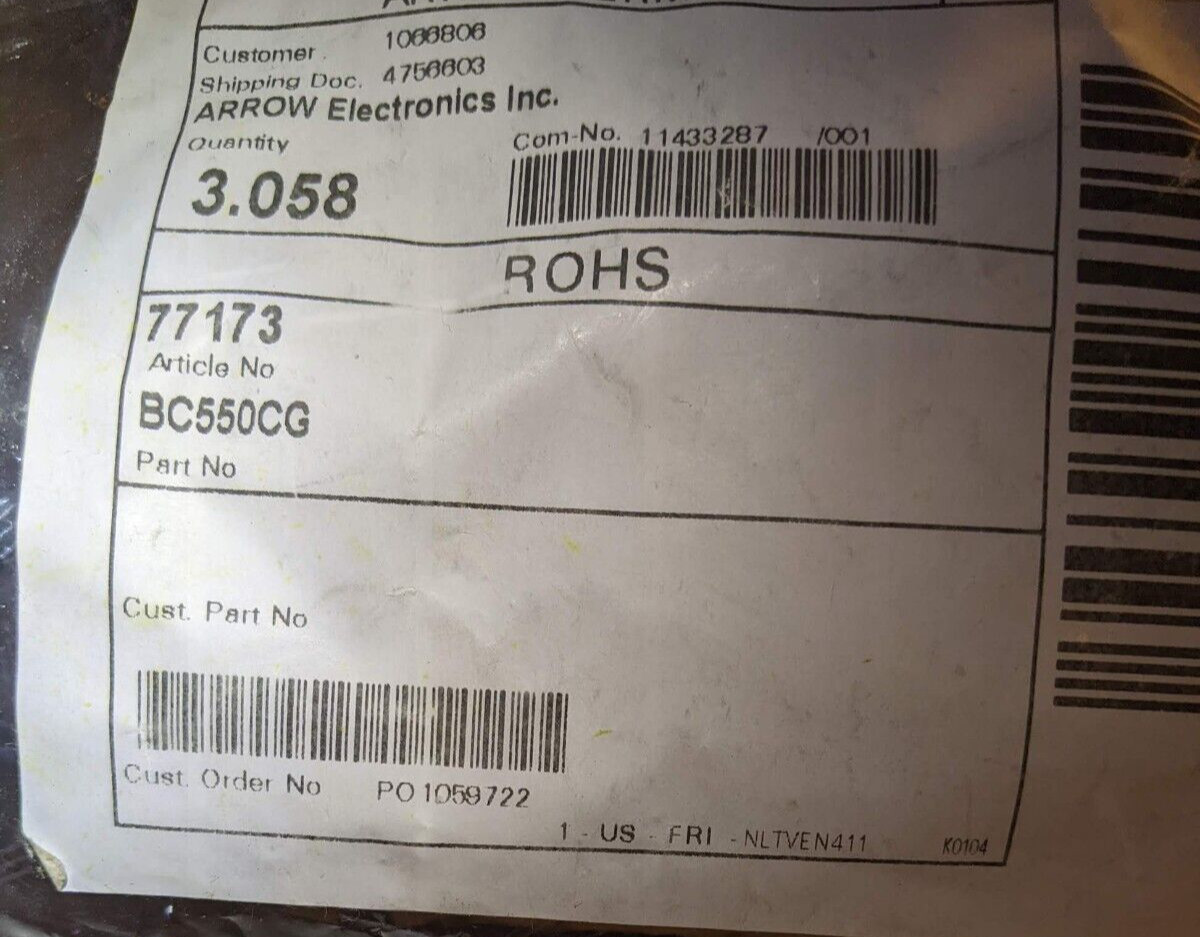 (12) BC550CG T0-92 NPN (12) BC560CG PNP Complementary pair. On Semi Avoid Fakes