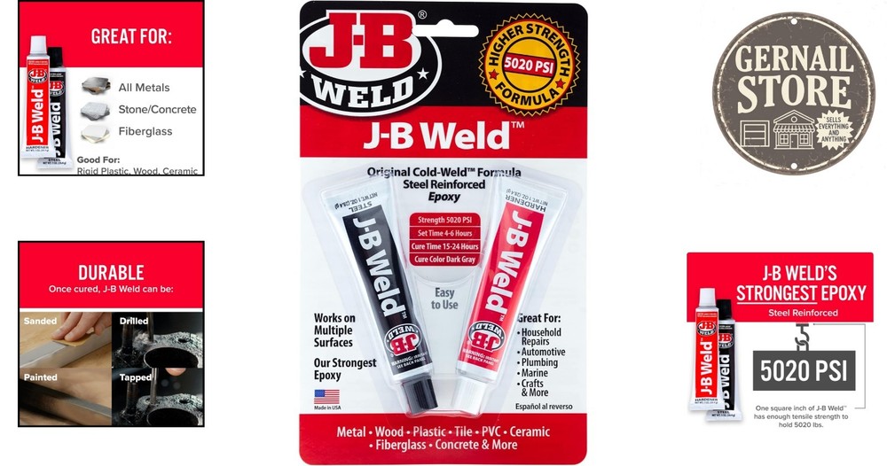 2 oz Cold-Weld Epoxy - Fast Setting, Multi-Surface Adhesive for Repairs