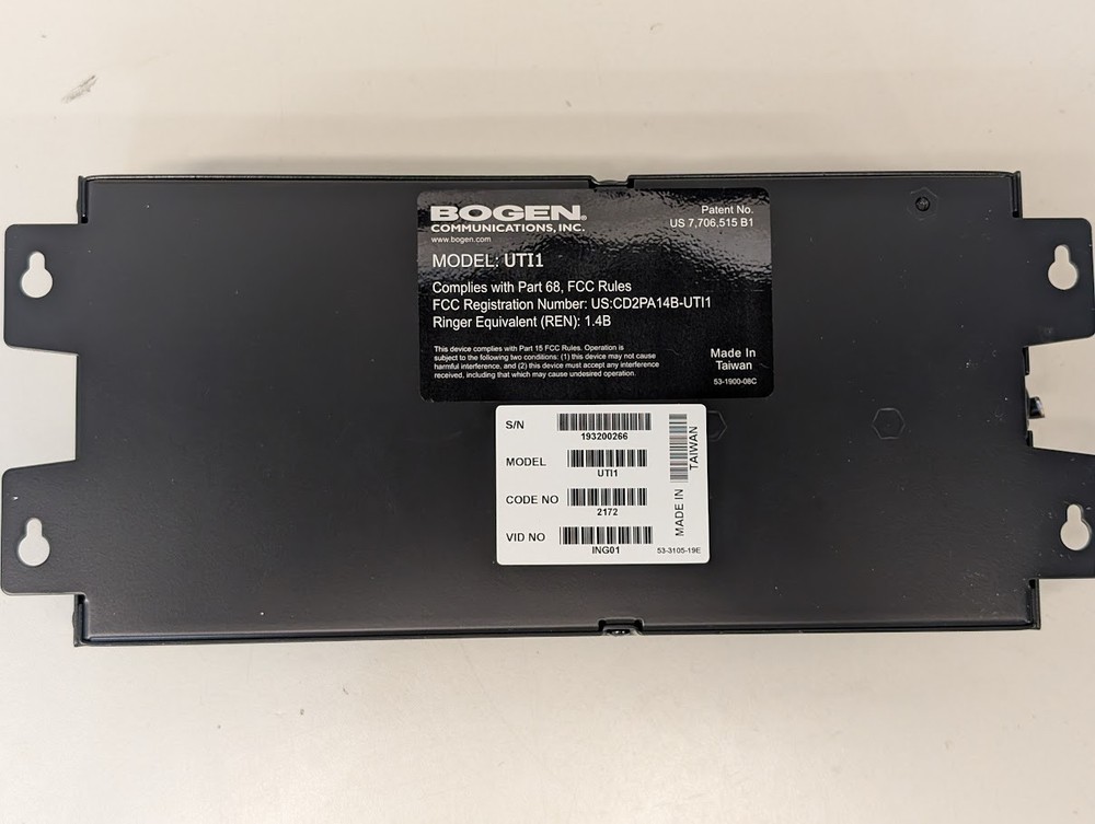 Bogen UTI1 Single Zone Paging Controller New - Open Box
