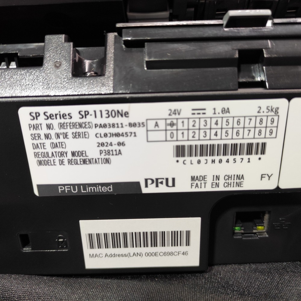 Ricoh / Fujitsu SP-1130Ne ADF (Automatic Document Feeder), Duplex Image Scanner