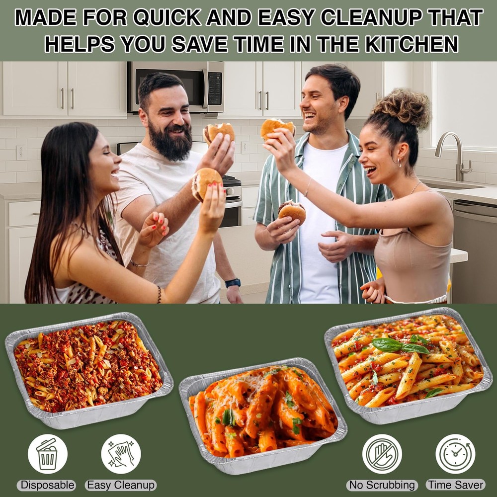 INFINITY EL Disposable Aluminum Foil (Half Pan Extra-Deep/20 Pack), Silver