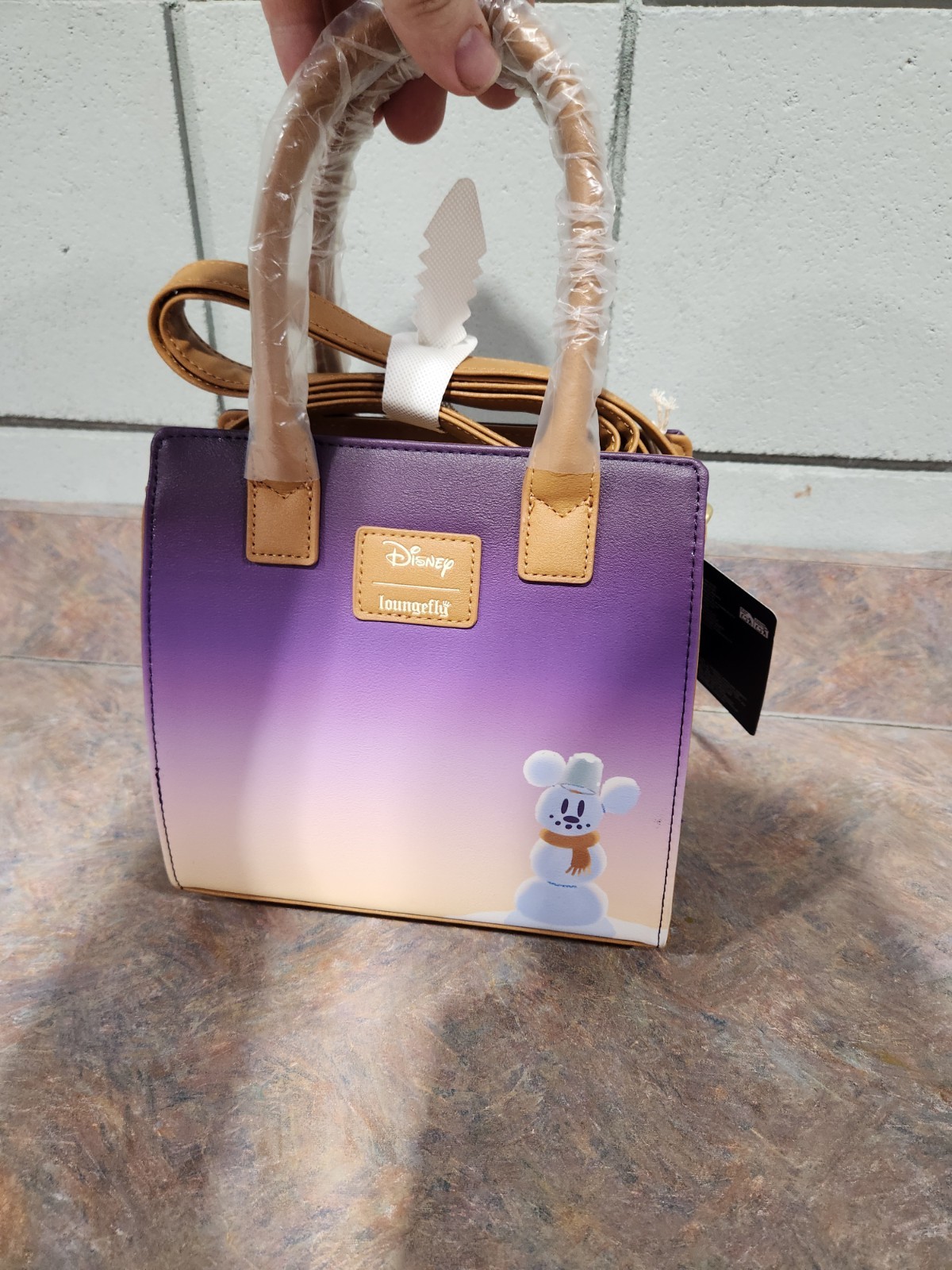 Loungefly Disney Mickey Mouse & Minnie Mouse Holiday House Mini Satchel Bag