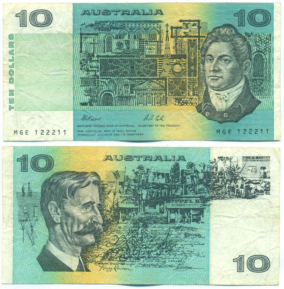 AUSTRALIA NOTE 10 DOLLARS (1990) FRASER-COLE P 45g