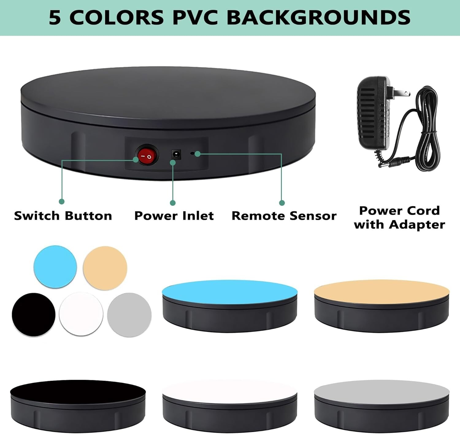 360 Degree Rotating Turntable 320Lbs Capacity for Photography 12 Inch Heavy Duty