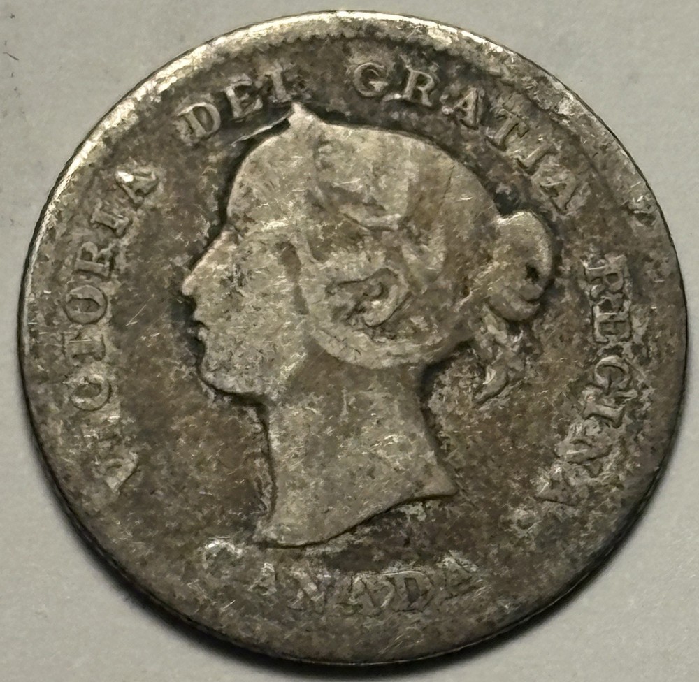🇨🇦 1872 Canada 5 Cents Silver Coin — Circulated