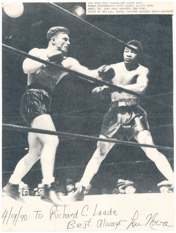 Lou NOVA / Inscribed Photograph Signed