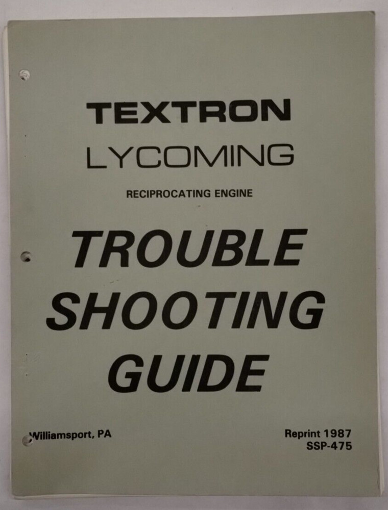 Textron Lycoming Reciprocating Engine Trouble Shooting Guide-Original