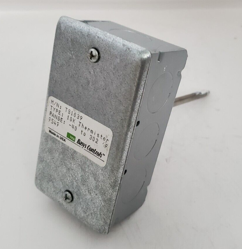 Basys Controls TS1039 Temperature Sensor 8" Duct 10k Themistor (USED)