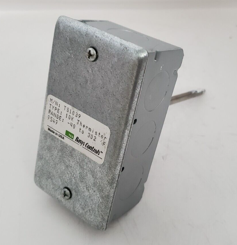 Basys Controls TS1039 Temperature Sensor 8" Duct 10k Themistor (USED)