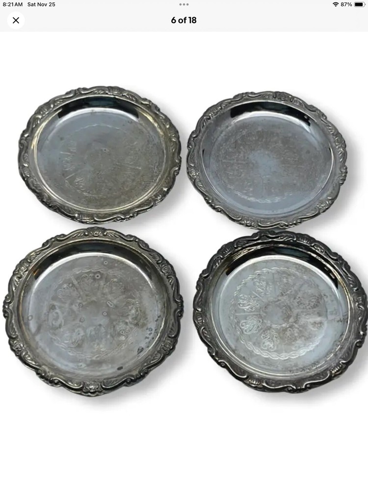 Reed Barton Vtg Silver Plated Steel Serving Set Bowl Plates USA Dining Ware HTF