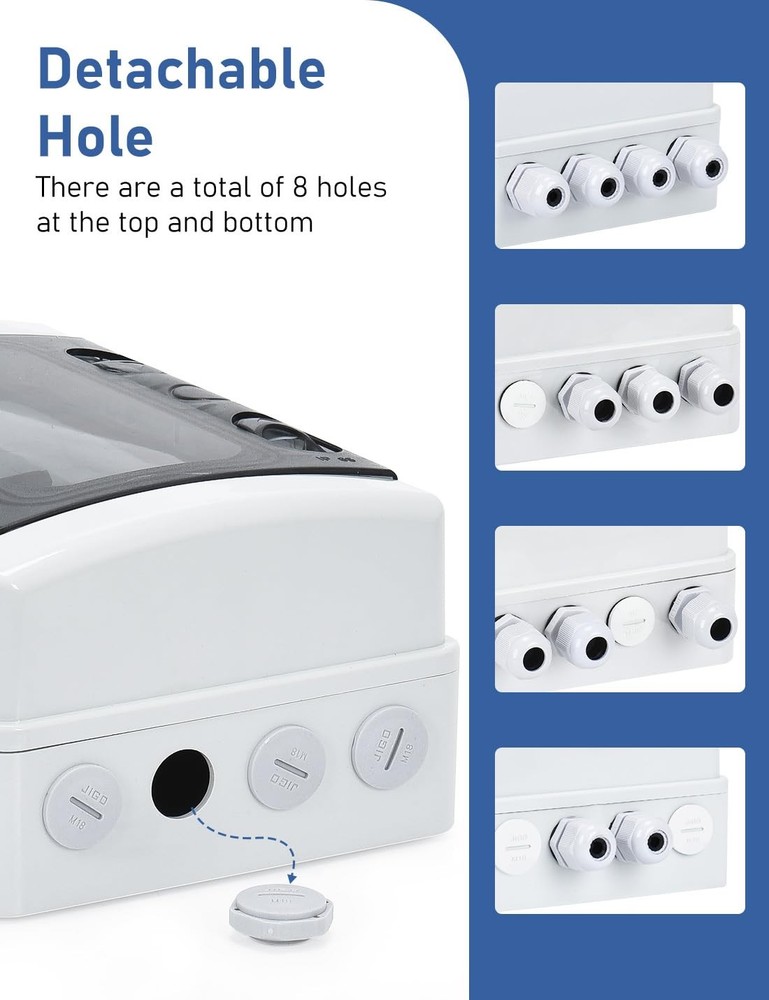 DIHOOL DC AC Breaker Box 30A Outdoor IP65 Solar Panel, PV Array, RV