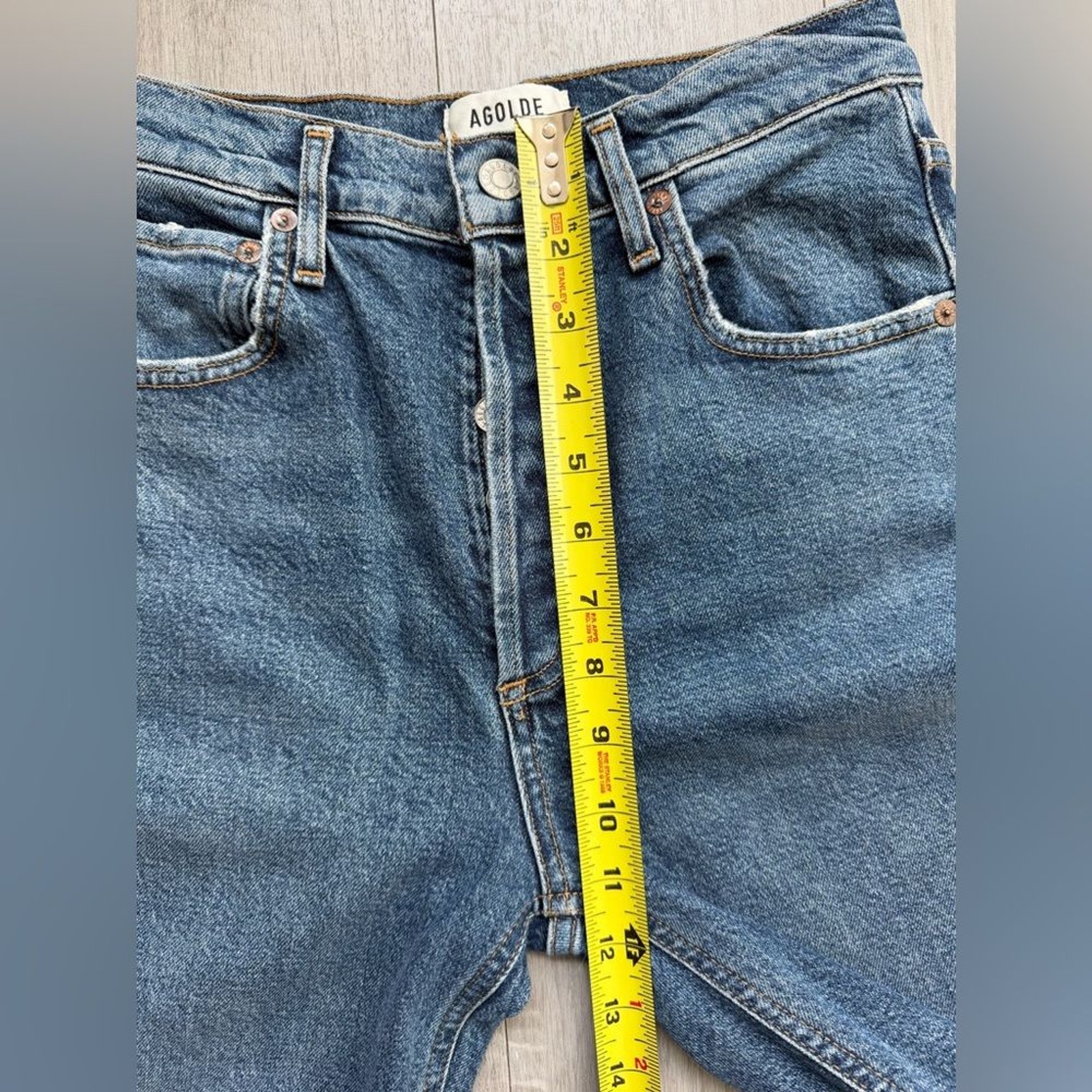 AGOLDE Riley High Rise Straight Crop Jeans in Transfer - Size 25