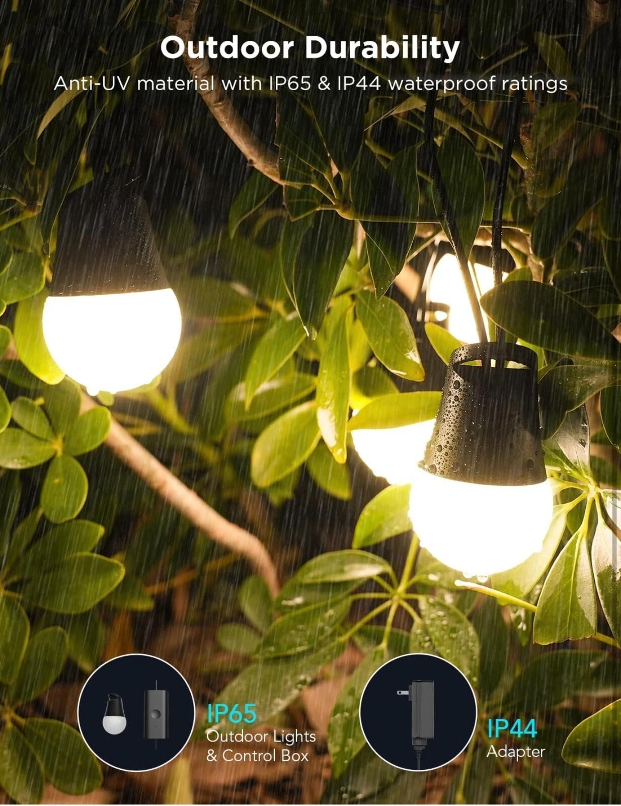 Govee Smart Outdoor String Lights 2, 144ft RGBIC Outdoor Lights with Dimmable