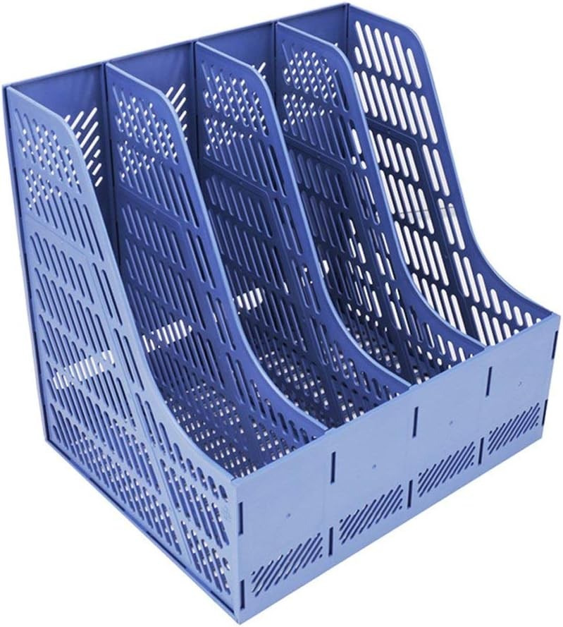 File Holder Desktop Filing File Box 4 Compartments Vertical File Organizer