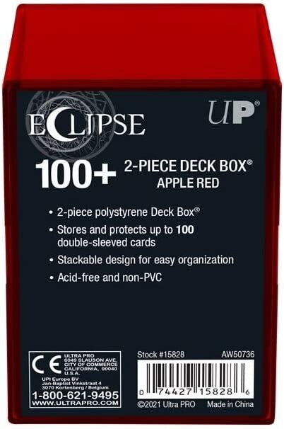 Ultra Pro Eclipse 2-Piece Deck Box: Apple Red -Cards or Board Games storage
