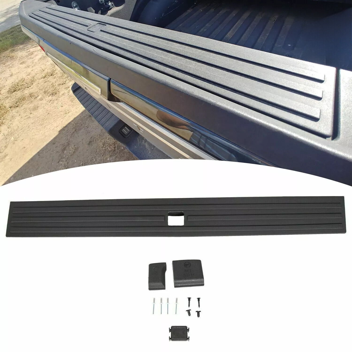 For 15-20 Ford F150 Tailgate Flexible Step Molding Cover W/ Release Button