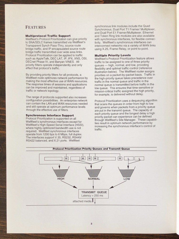 Wellfleet Communications - Protocol Prioritization Sales Brochure (1992)