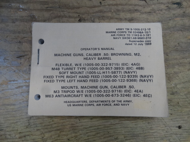 Operator's Manual Browning M2 Caliber .50 (Technical Manual)