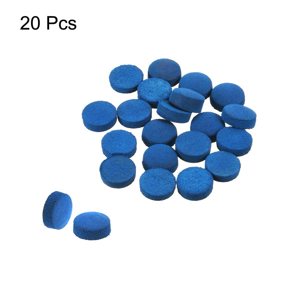 12mm Billiard Slide Stick Tips, 20pcs Replacement Tips, Blue
