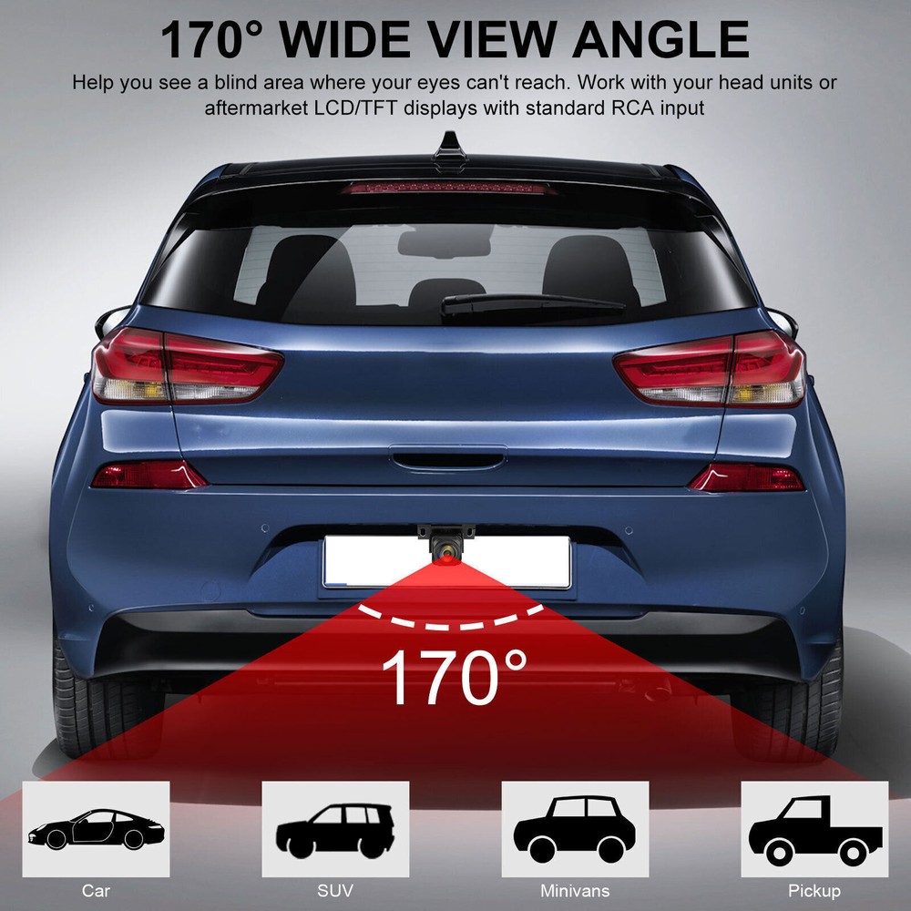 Car Rear View Reverse Backup Camera Parking Camera Night Vision Waterproof