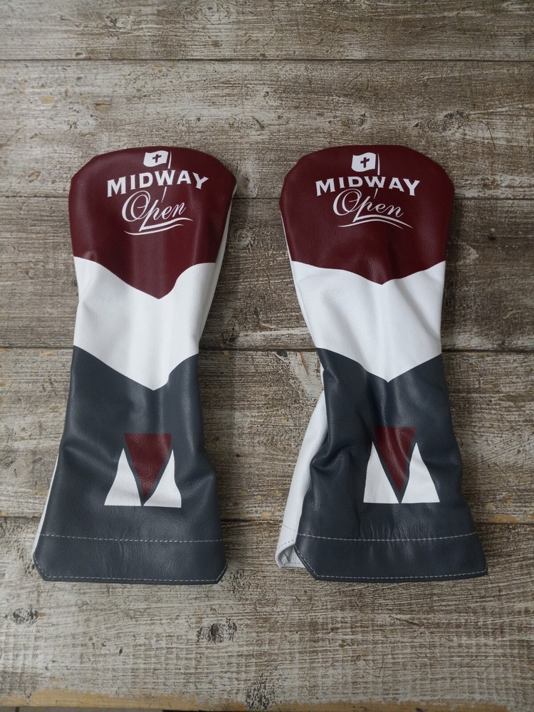 (2) Midway  Open Headcover Leather