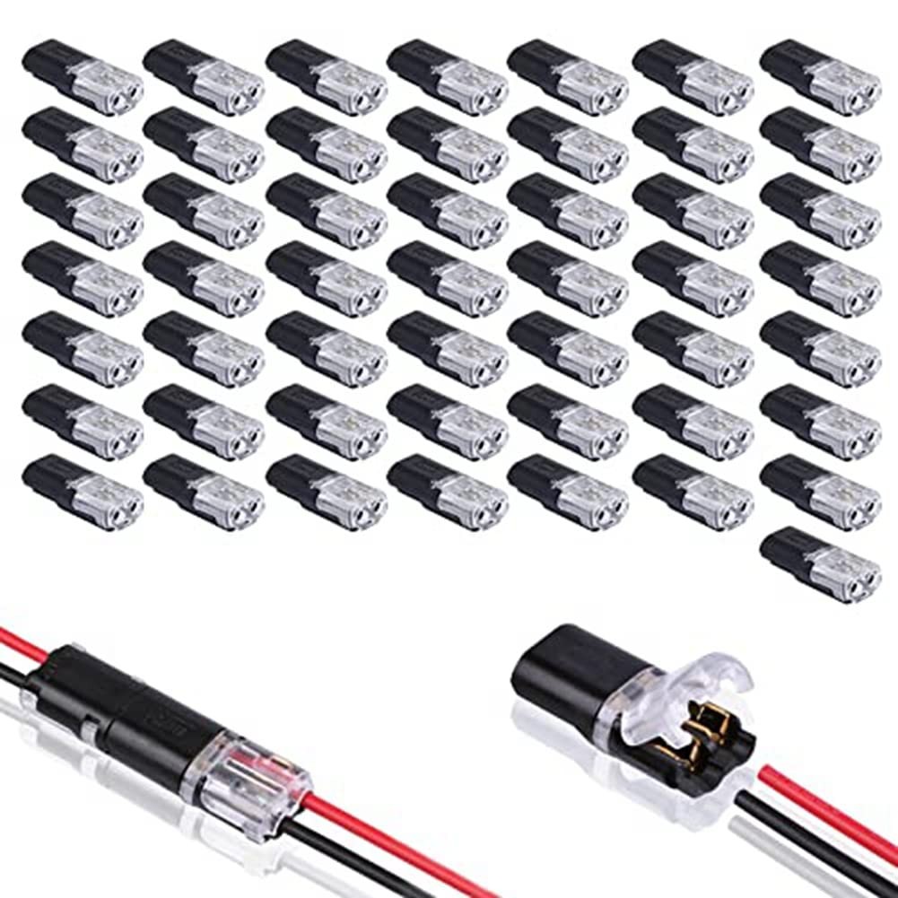 50 PCS Double-Wire Plug-in Connector with Locking Buckle, Pluggable Connectors