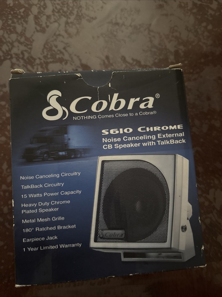 Cobra S610 Chrome Noise Canceling External CB Speaker With Talkback Function