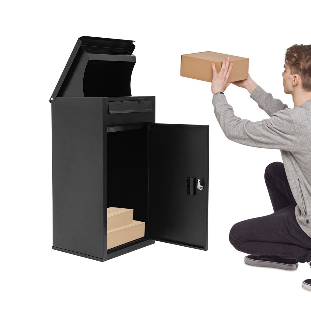 Wall-Mounted Parcel Drop Box, Package Delivery Box, Large Mail Box with Key Lock