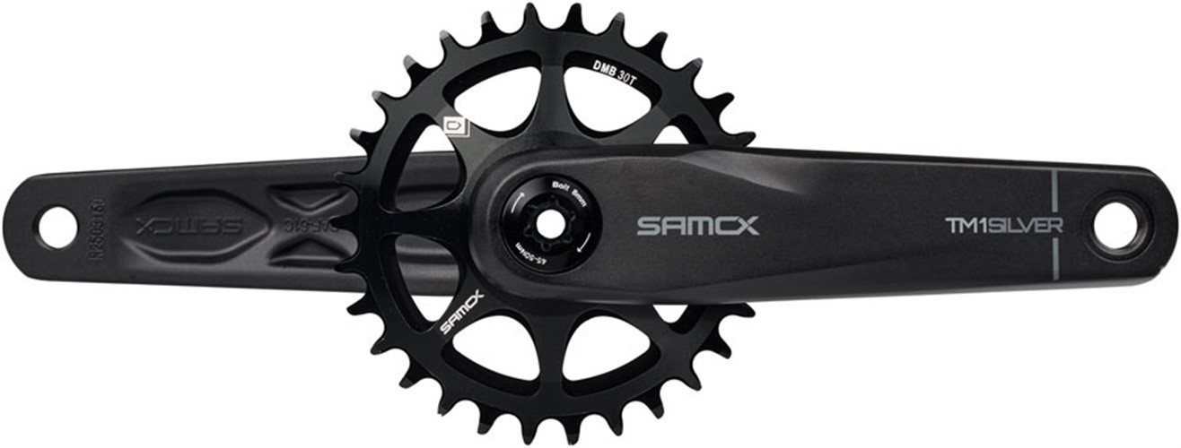 Samox Silver TM-1 Crankset - 160mm, 3-Bolt Direct Mount 30t Chainring, 24mm Chro