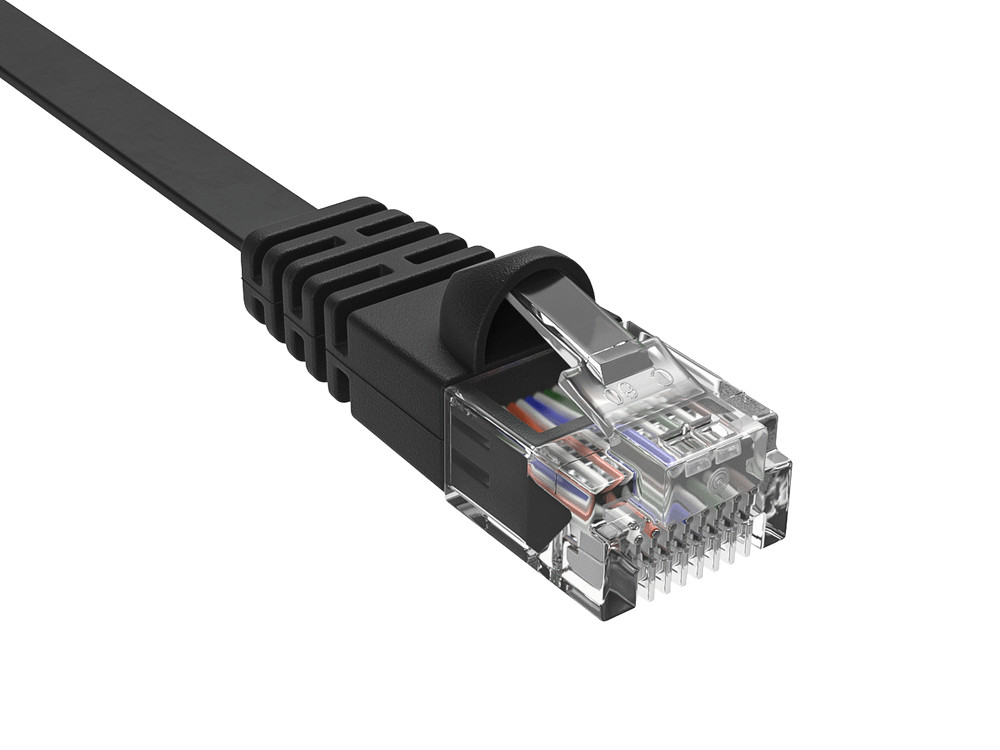 45ft Cat6 Flat Ethernet Network Patch Cable UTP Snagless 32AWG Bare Copper, B...