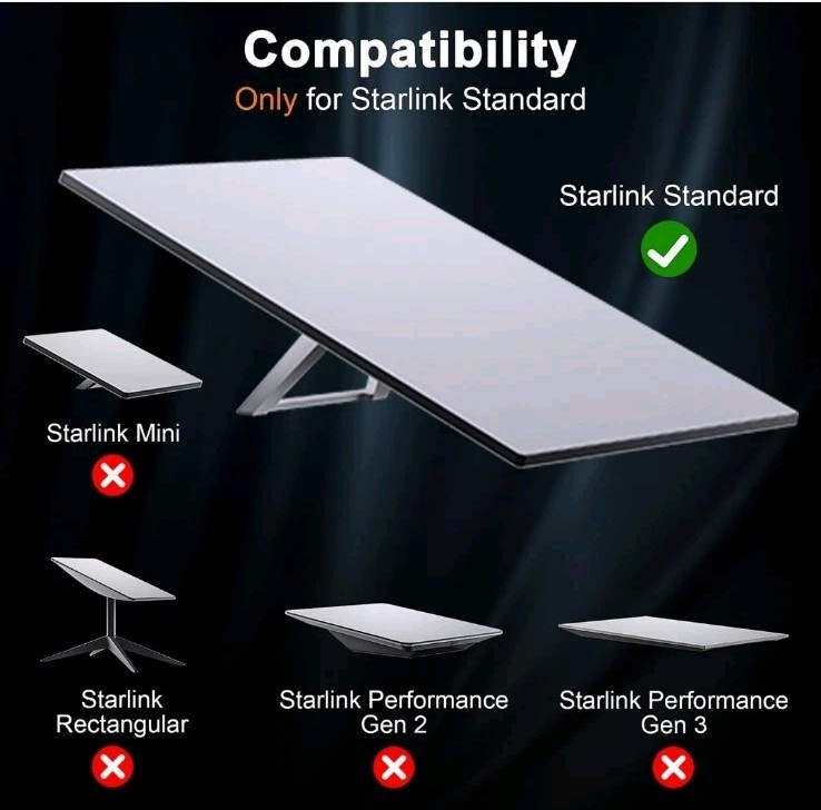 Starlink Gen 3 Pipe Adapter, Pole Mount Adapter Mounting Kit