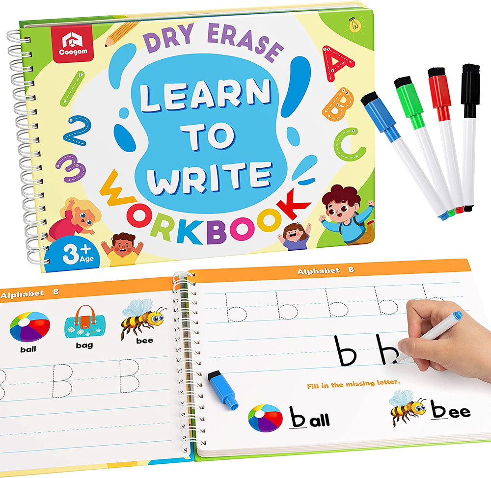 Learn to Write Workbook, Numbers Letters Practicing Book, ABC Alphabet Sight Wor