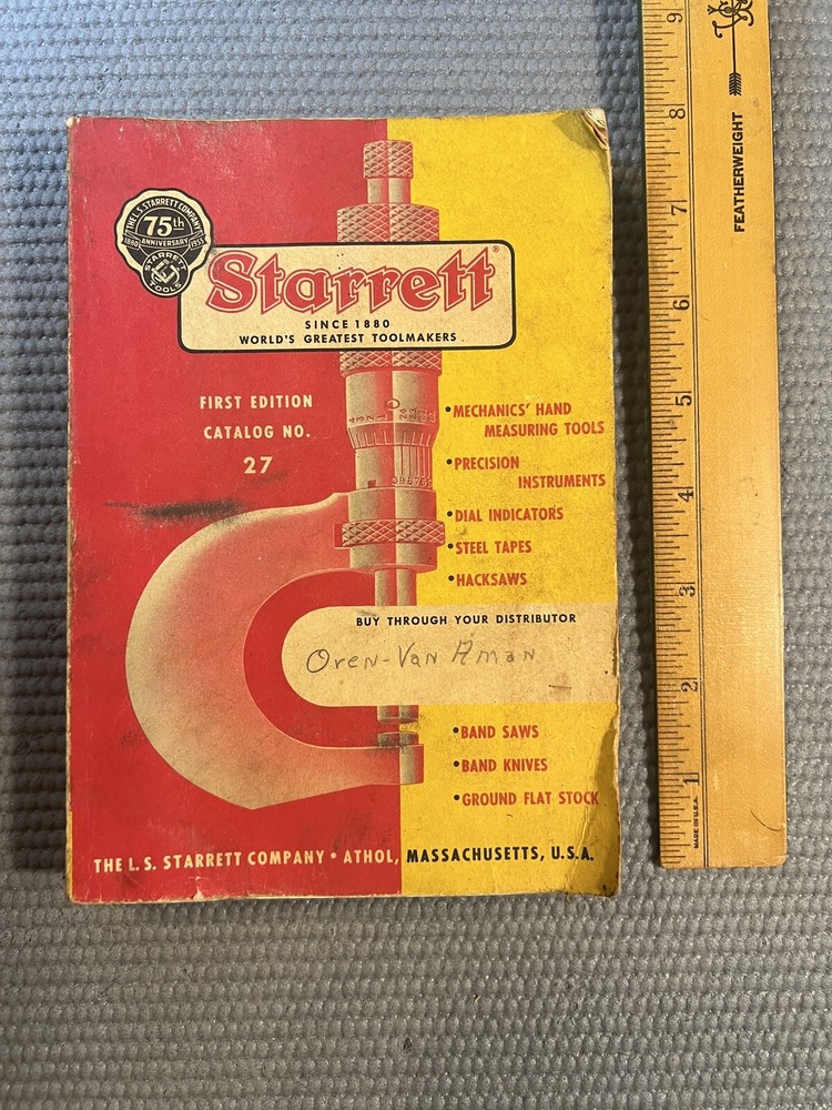 Vintage 1955 Starrett Tools Catalog No. 27