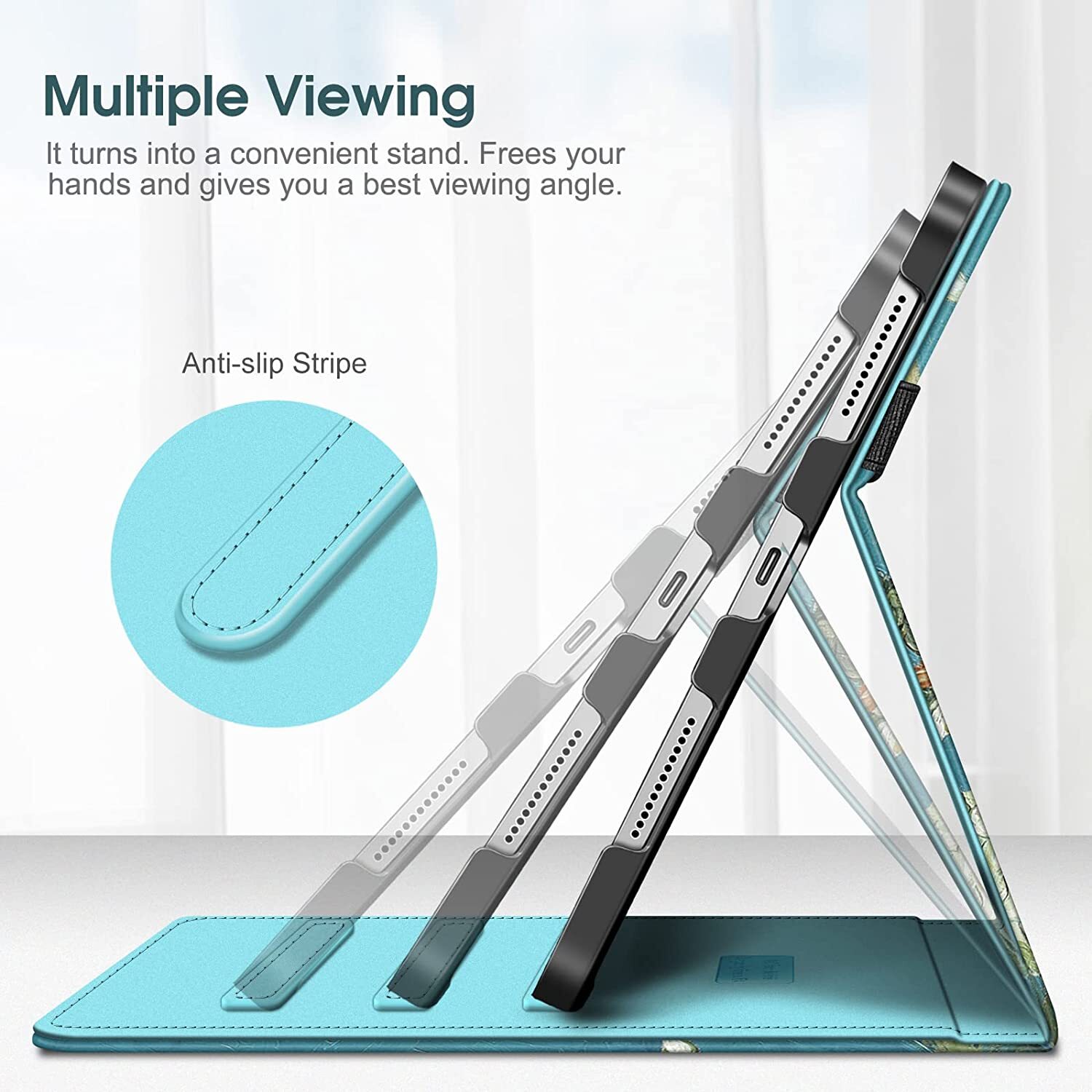 For iPad 10th Gen 10.9 inch (2022) Case Multi-Angle Viewing Stand Cover w Pocket