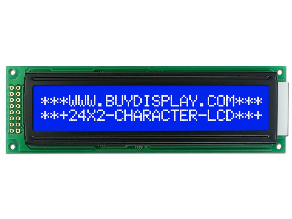 3.3V Blue 24x2 Character LCD Display Module w/Tutorial,HD44780 Controller,Bezel