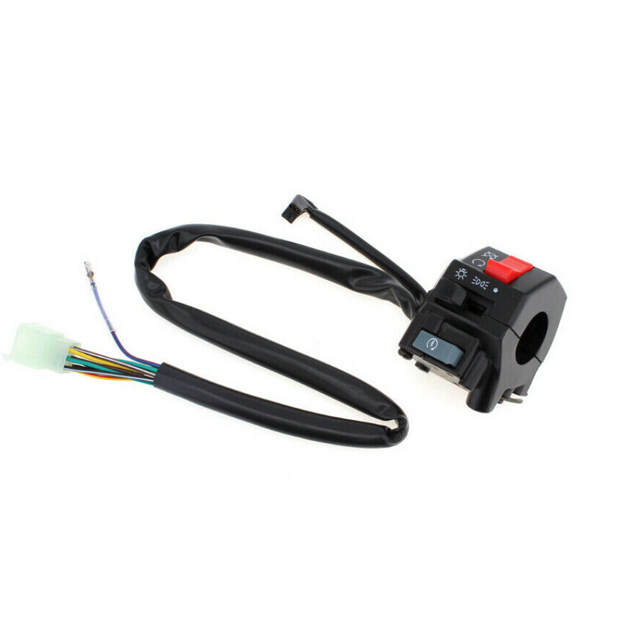 2X Motorcycle 7/8" Handlebar Horn/Low/High Beam Refit Switch Assembly Controller