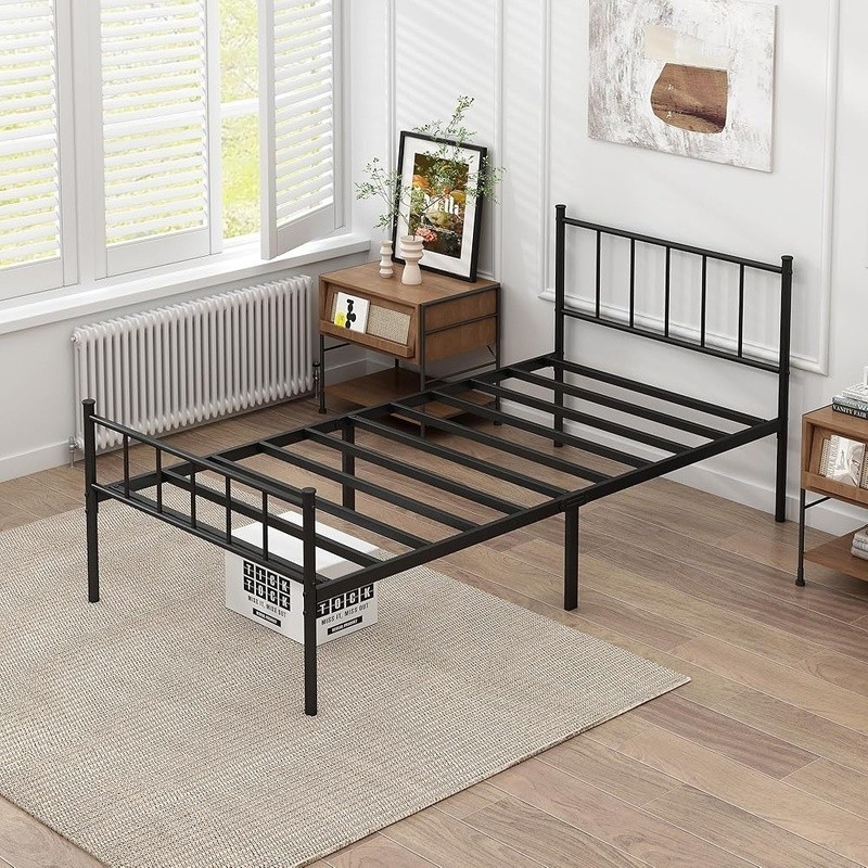 Durable Twin XL Bed Frame No Box Spring Needed Easy Assembly Strong Support New