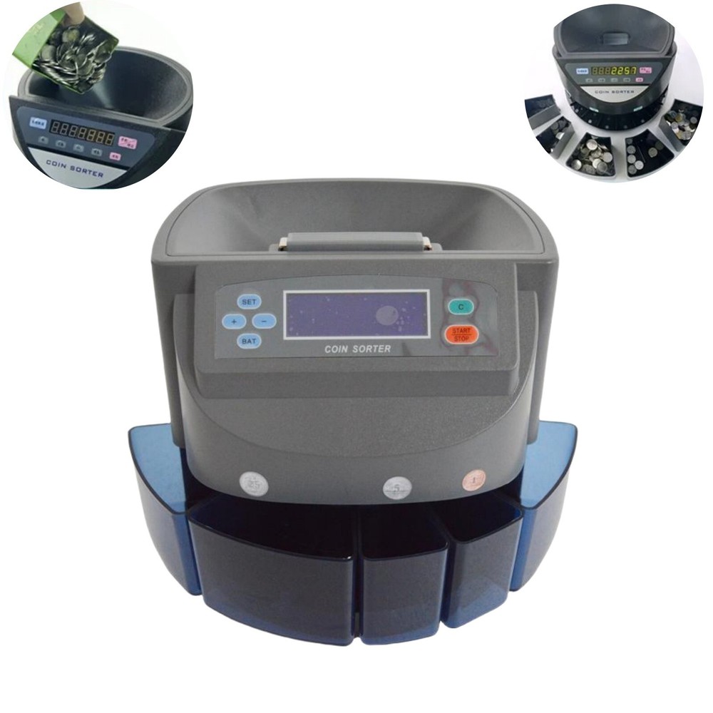 Coin Sorter  Counter Digital Automatic Electronic Counting Machine 500 coins