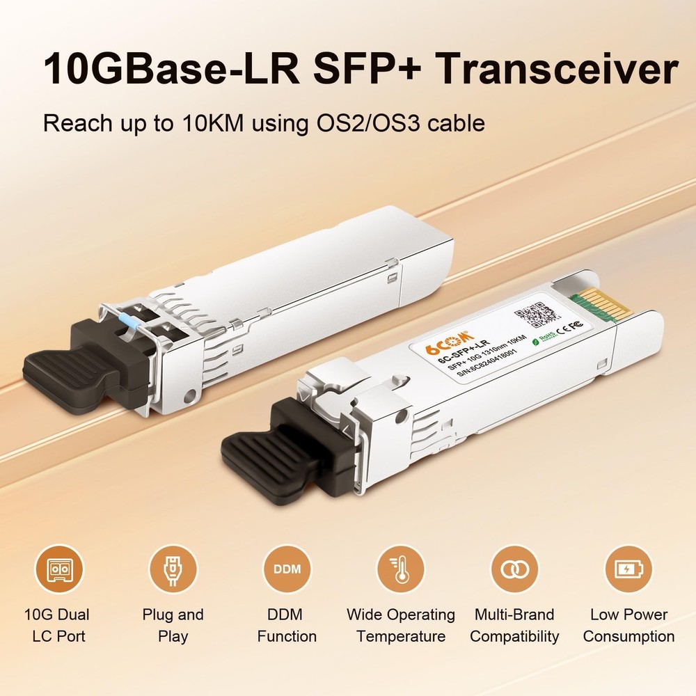 4Pack 10GBase-LR SFP+ Transceiver, 10G Sfp Single Mode Module Duplex LC for C...