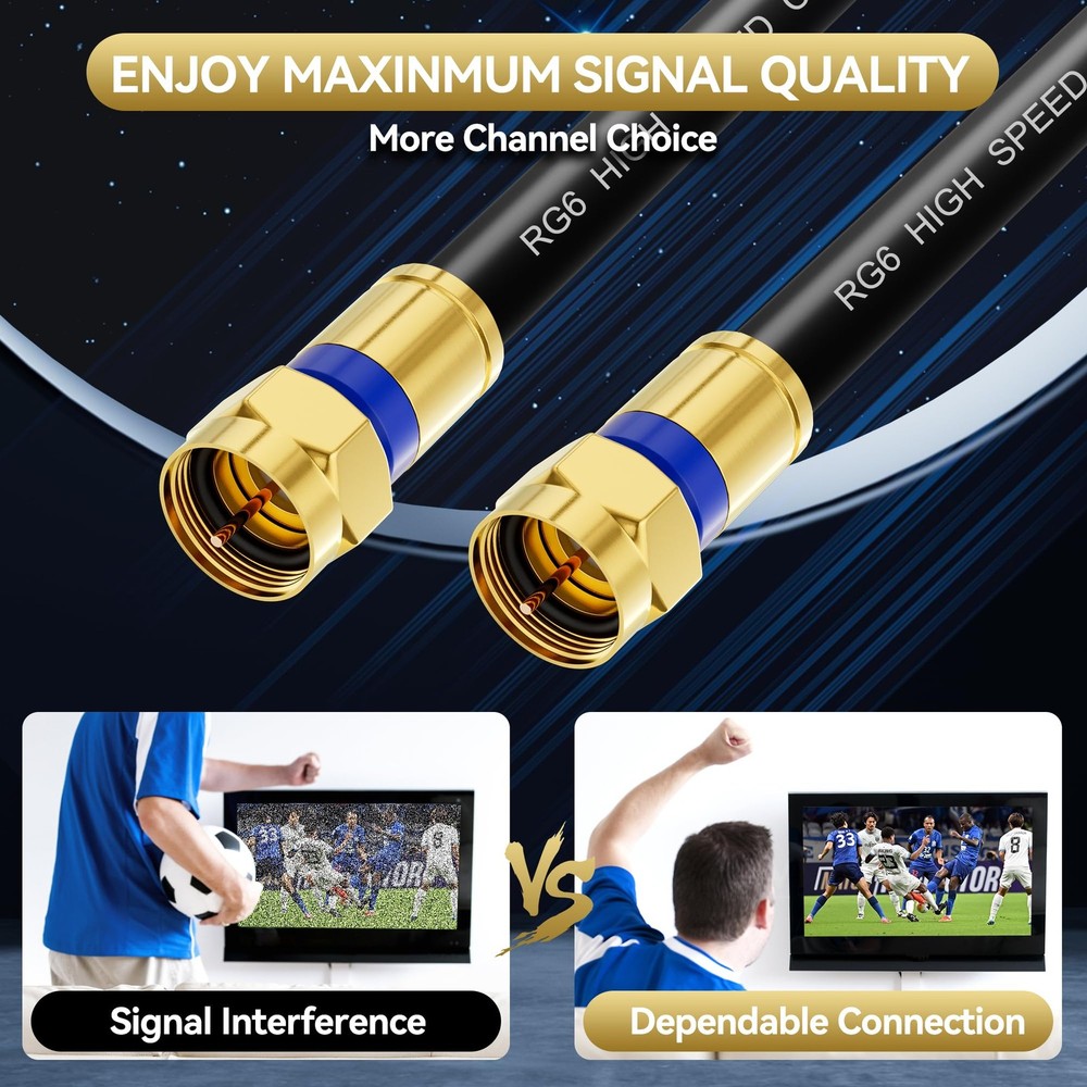 Digoloan Coaxial Cable 60FT, Black
