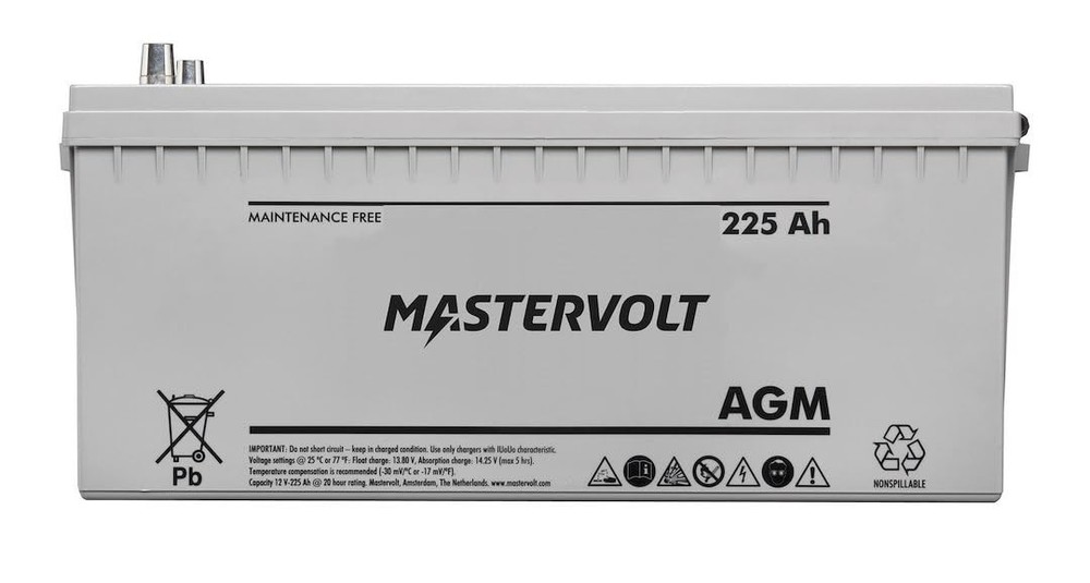 Mastervolt 62002250 12V AGM Battery, Group 8D