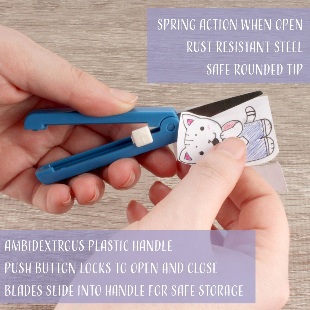 Push Open Safety Folding Scissors