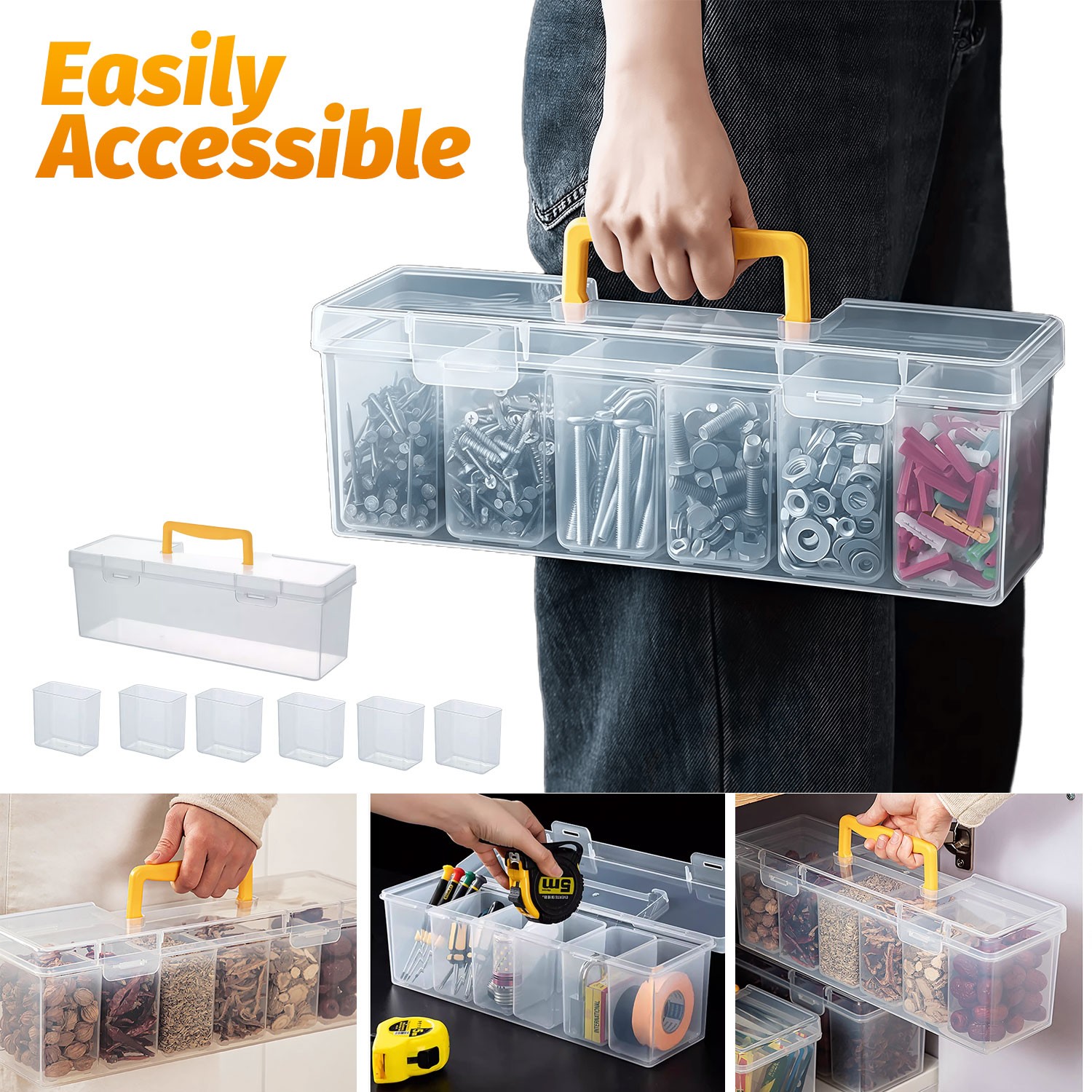 7 in 1 Drawer Tool Organizer Storage Cabinet Small Parts Screws Nuts Craft