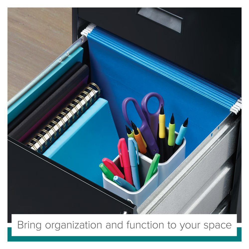 Space Solutions 18" Deep 2 Drawer Letter Width Vertical File Cabinet, Black