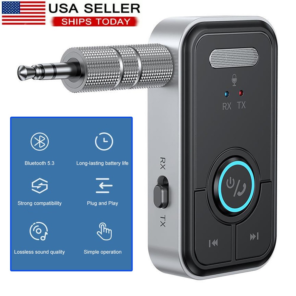 Wireless Bluetooth 5.4 Transmitter Receiver 2-in-1 Adapter Audio 3.5mm Jack Aux