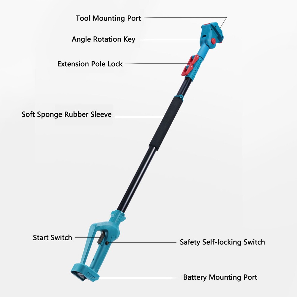 Adjustable Electric Pruning Shears Extension Pole For High Branches