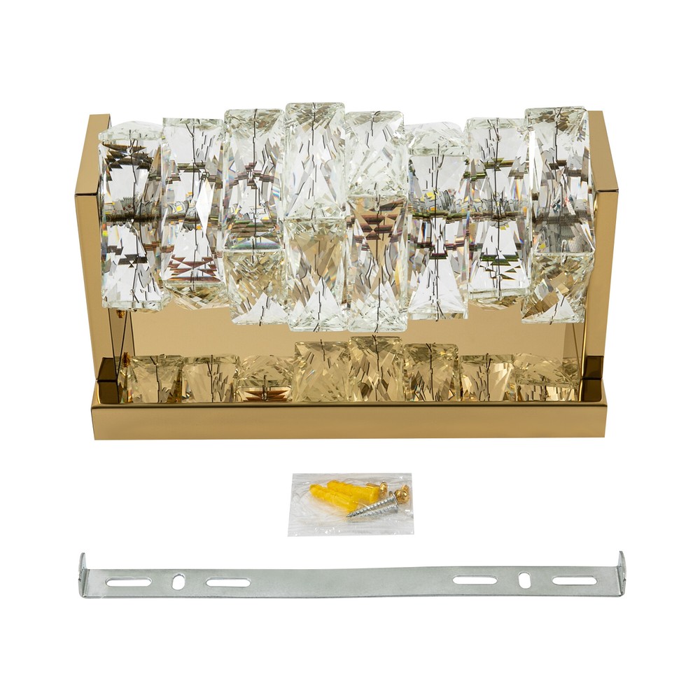 Modern Golden Crystal Wall Lamp with Adjustable LED Light Source