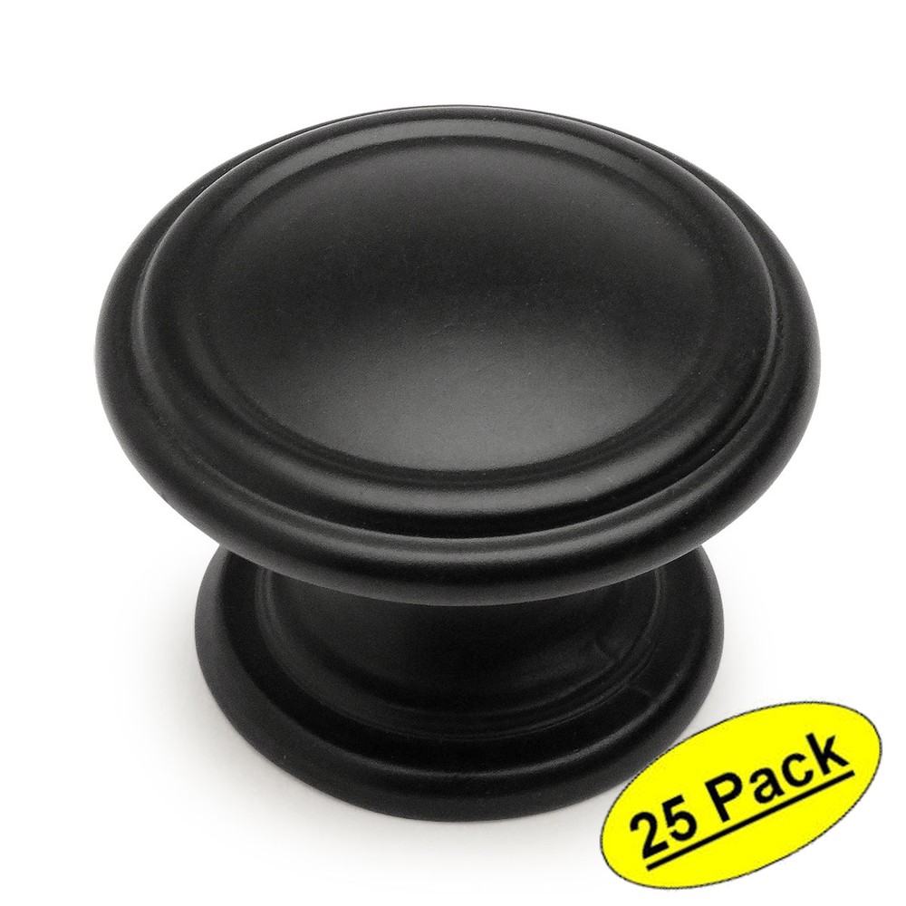 *25 Pack* Cosmas Cabinet Hardware Flat / Matte Black Knobs #1426FB